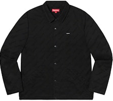 Supreme Snap Front Jacquard Logos Twill Jacket Black