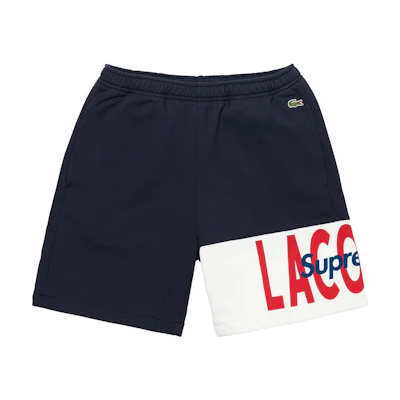 Supreme x Lacoste Logo Panel Sweatshort Navy