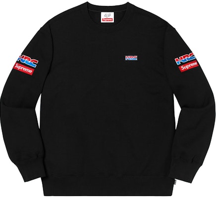 Supreme x Honda x Fox Racing Crewneck Black Buy Supreme x Honda x Fox Racing Crewneck Black