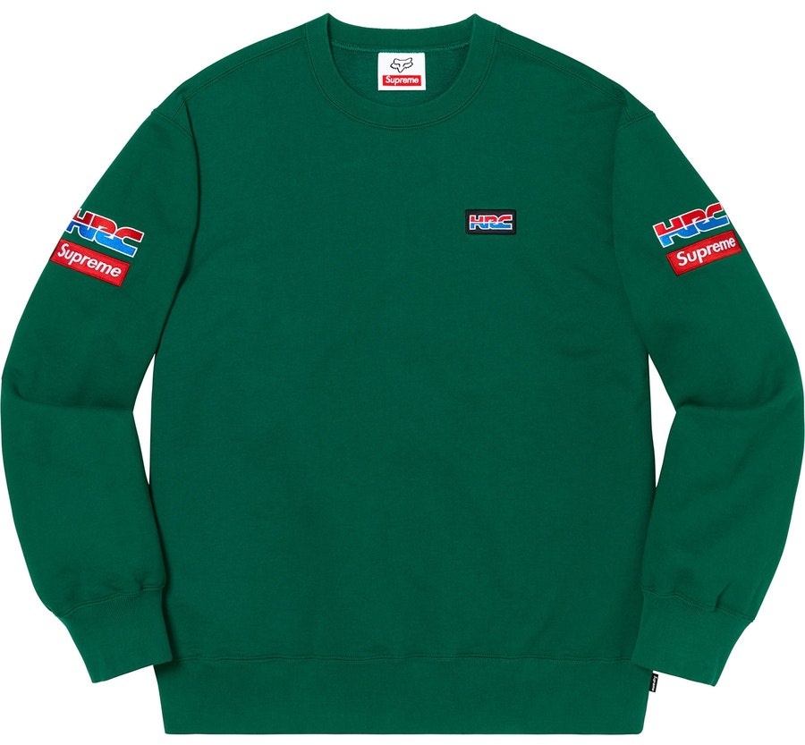 supreme-honda-fox-racing-crewneck-dark-green