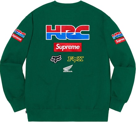 Supreme x Honda x Fox Racing Crewneck Hijau Gelap Order Supreme x Honda x Fox Racing Crewneck Hijau Gelap