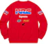 Order Supreme x 本田 x Fox Racing 红色圆领衫