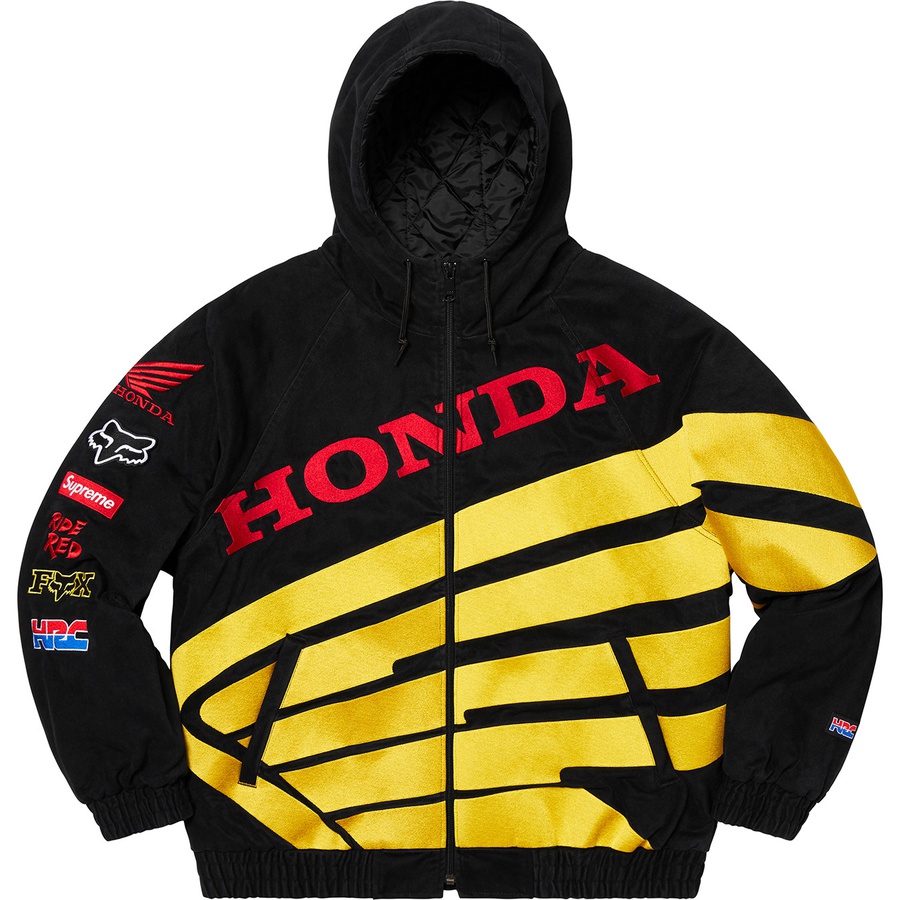 Supreme x Honda x Fox Racing Puffy Zip Up Work Jacket Black ...
