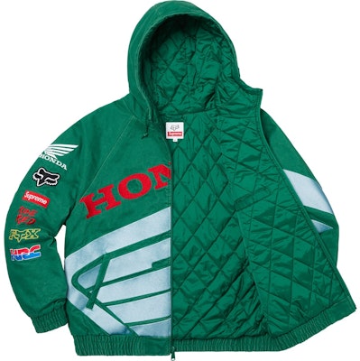 Jaket Kerja Supreme x Honda x Fox Racing Puffy Zip Up Hijau Tua Order Jaket Kerja Supreme x Honda x Fox Racing Puffy Zip Up Hijau Tua