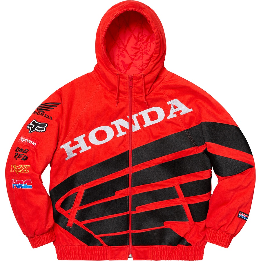 Supreme x Honda x Fox Racing Puffy Zip Up Work Jacket Red - Novelship