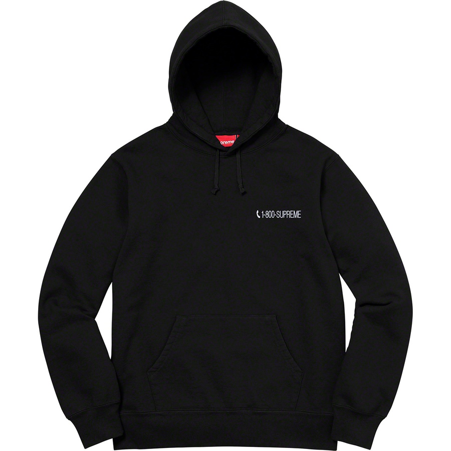 Supreme 1-800 Hooded Sweatshirt black s