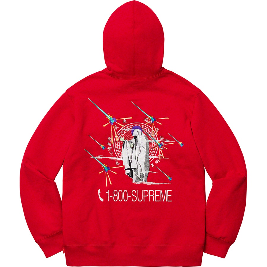 Supreme 1‑800 Hooded Sweatshirt Red - Novelship