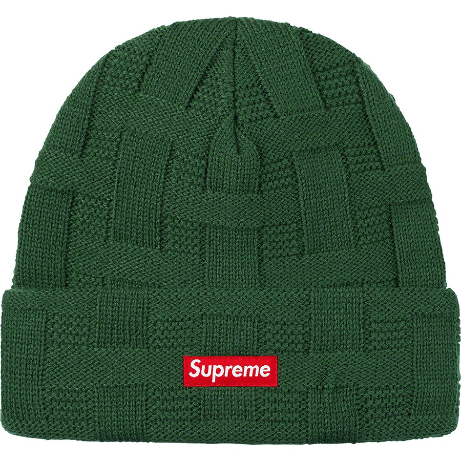 Supreme Basket Weave Beanie Dark Green