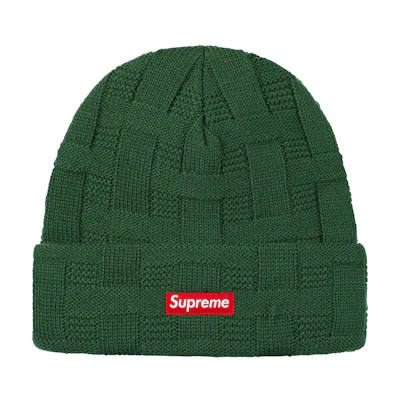 Supreme Basket Weave Beanie Dark Green