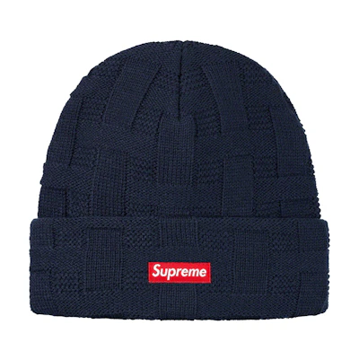 Supreme Basket Weave Beanie Navy
