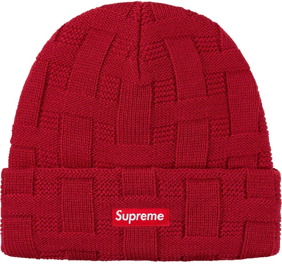 supreme-basket-weave-beanie-cardinal