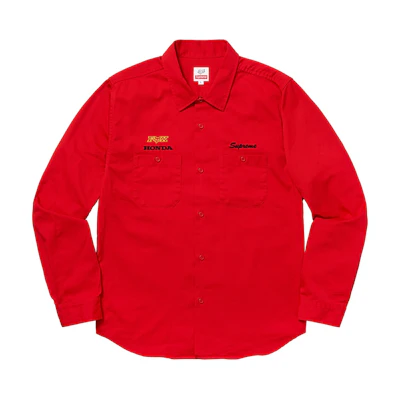 Supreme Honda Fox Racing Work Shirt Red