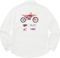 Kemeja Kerja Supreme x Honda x Fox Racing Putih Susu Order Kemeja Kerja Supreme x Honda x Fox Racing Putih Susu