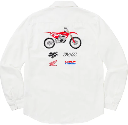 Supreme x Honda x Fox Racing 白色工裝襯衫 Order Supreme x Honda x Fox Racing 白色工裝襯衫