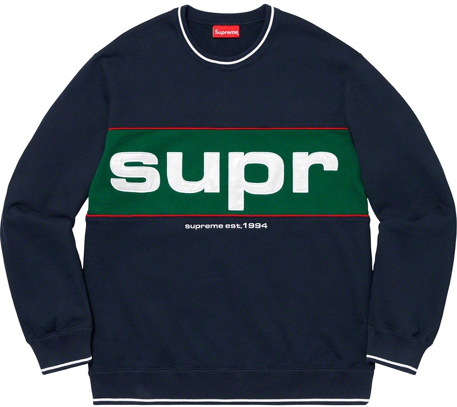 supreme-piping-crewneck-navy