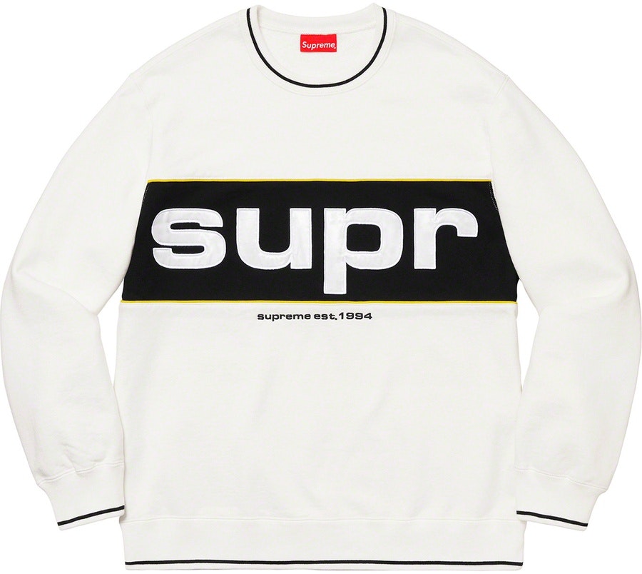 supreme-piping-crewneck-white