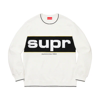 Supreme Piping Crewneck White