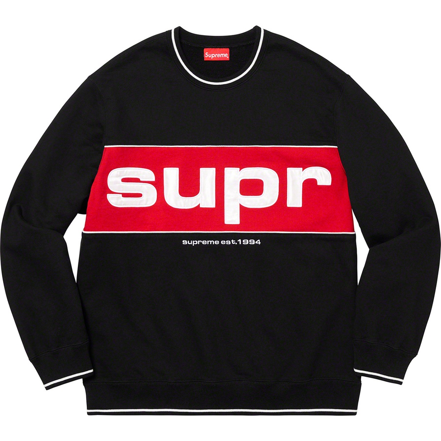 Supreme Piping Crewneck Black - Novelship