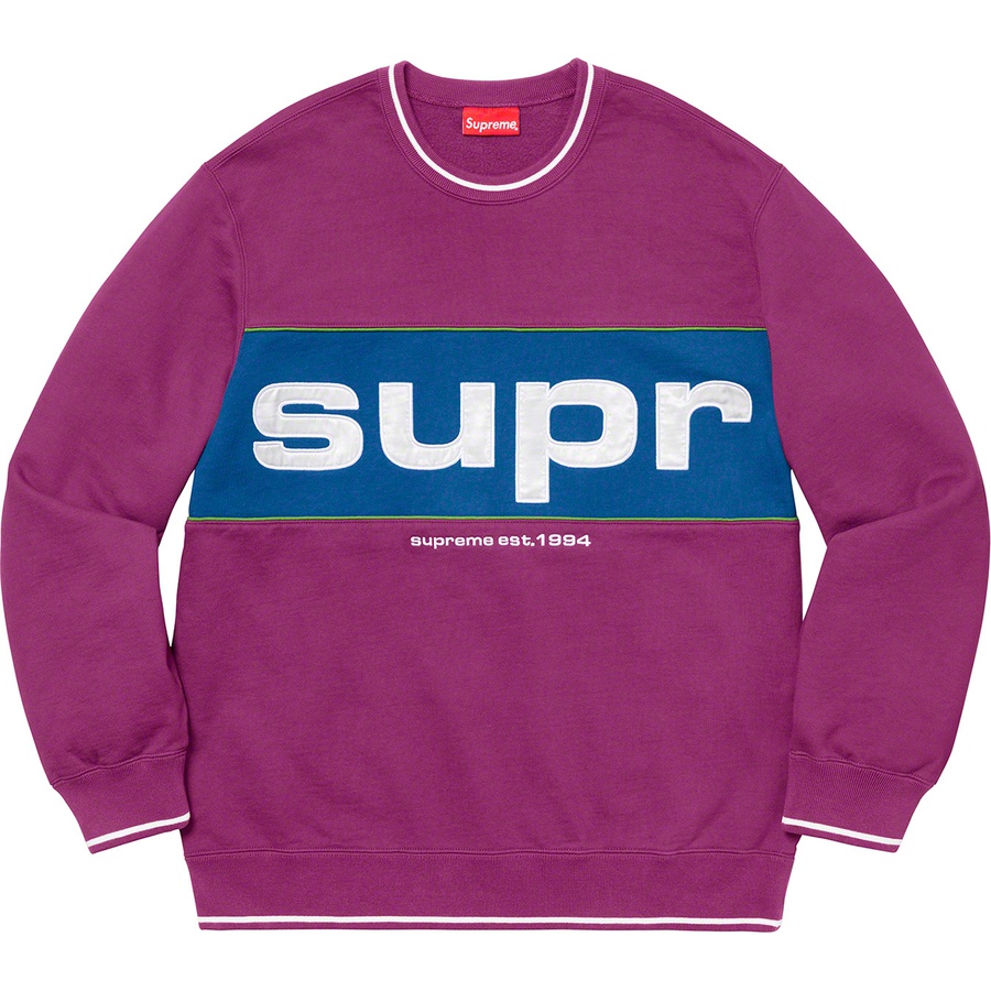 Supreme Piping Crewneck Dark Magenta - Novelship