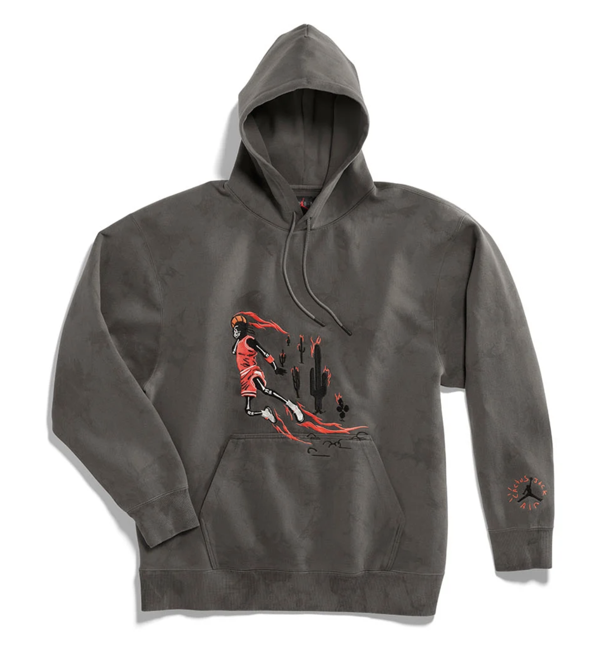 Travis Scott x Jordan Washed Suede Hoodie Grey