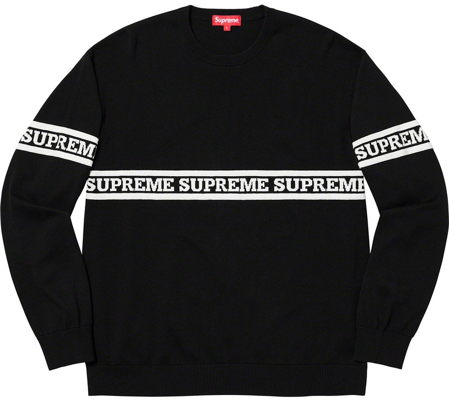 supreme-logo-stripe-knit-top-black