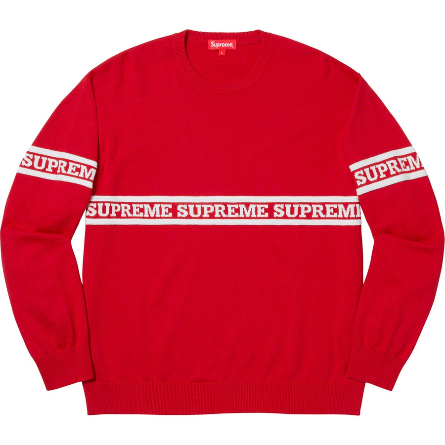 Supreme Logo Stripe Knit Top Red