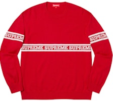 Supreme Logo Stripe Knit Top Red Supreme Logo Stripe Knit Top Red