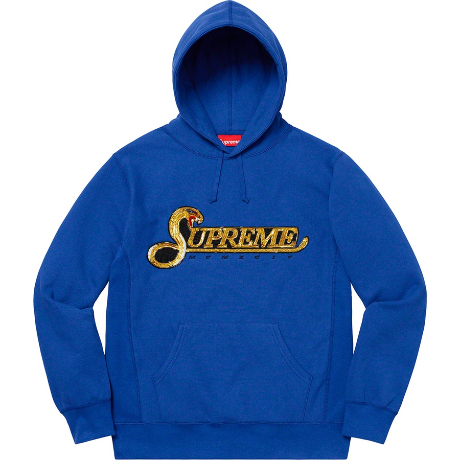 Supreme Sequin Viper Hooded Sweatshirt Royal - Novelship