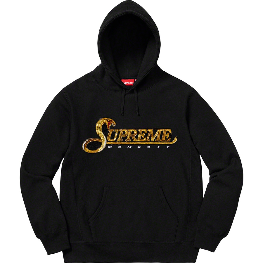 Supreme Sequin Viper Hooded Sweatshirt Black - Novelship
