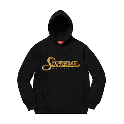 Supreme Sequin Viper Hooded Sweatshirt Black