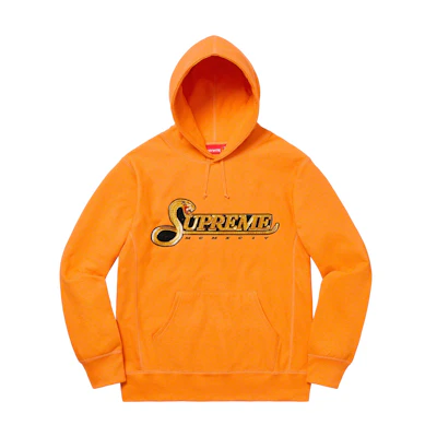 Supreme Sequin Viper Hooded Sweatshirt Tangerine