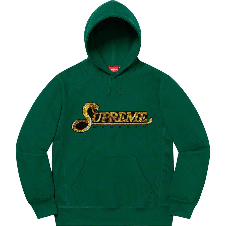 Supreme Sequin Viper Hooded Sweatshirt Dark Green - Novelship