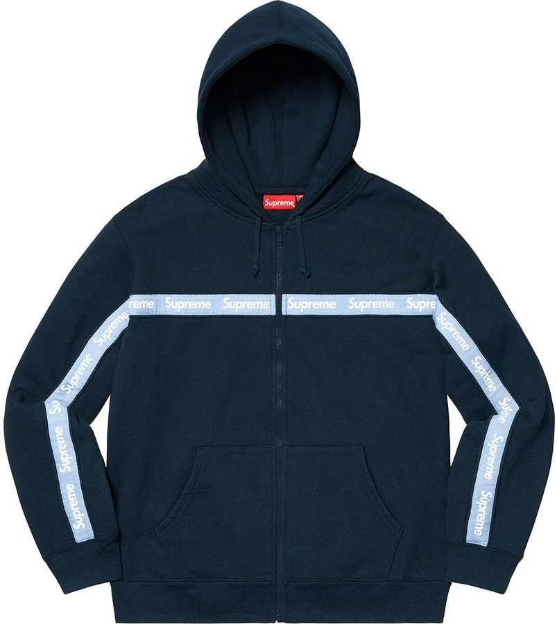 supreme-text-stripe-zip-up-hooded-sweatshirt-navy