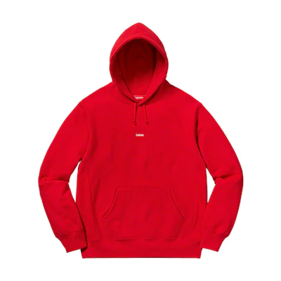 Supreme Micro Logo Hooded Sweatshirt Red