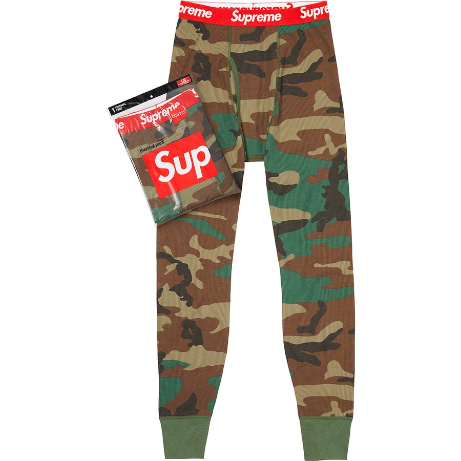 Supreme Hanes Thermal Pant (1 Pack) FW19 Woodland Camo - Novelship