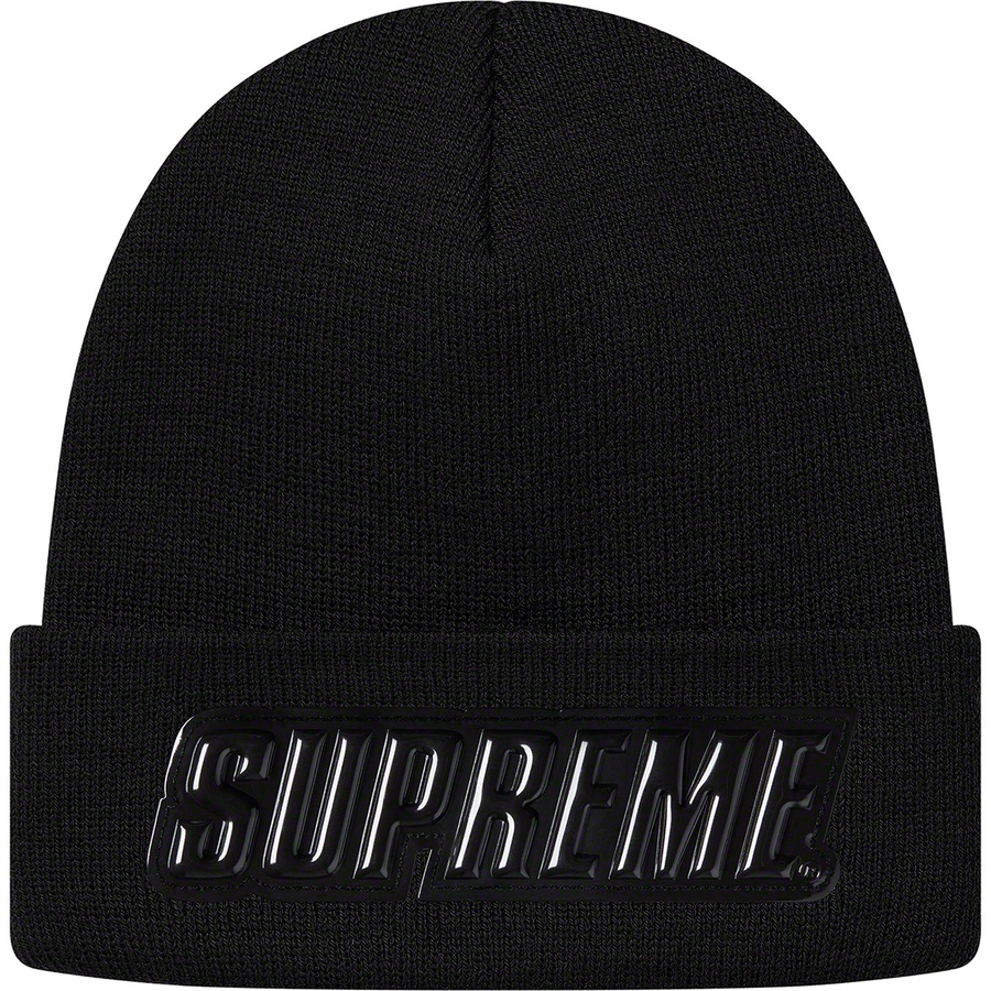 Supreme Raised Patent Logo Beanie Black