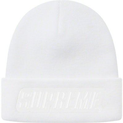 Supreme Gorro Blanco con Logo Realzado en Charol Buy Supreme Gorro Blanco con Logo Realzado en Charol