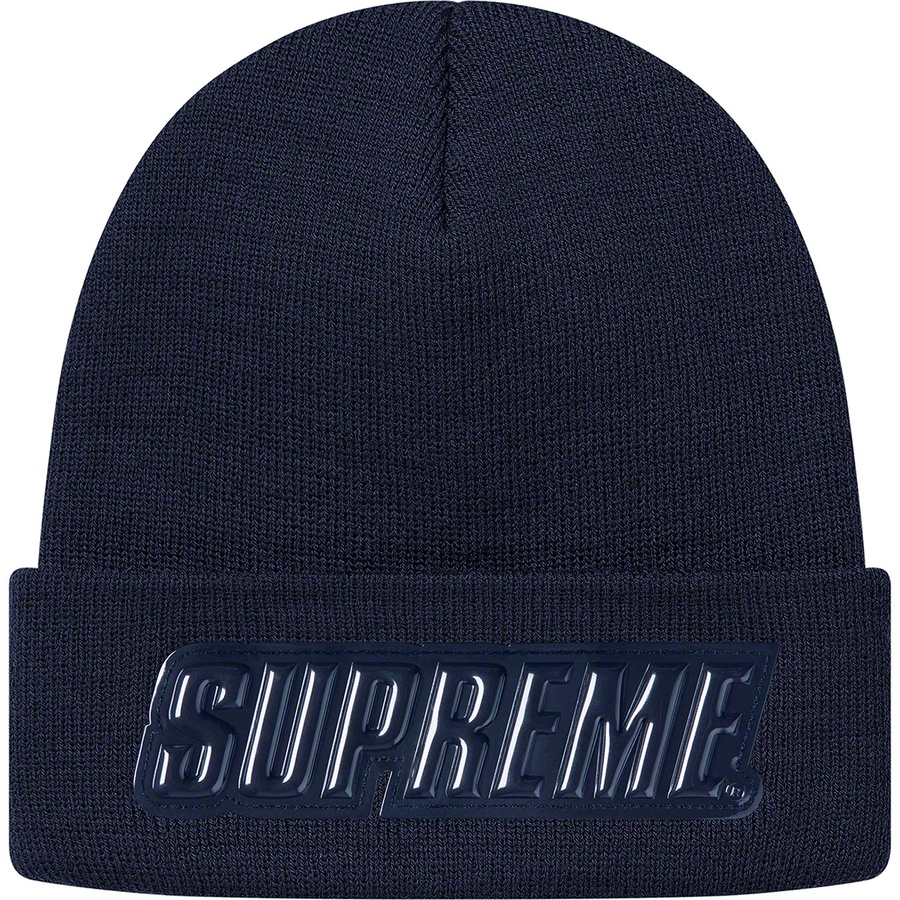 Buy Supreme Raised Patent Logo Beanie Biru Dongker