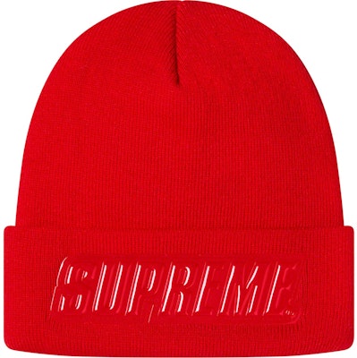 Supreme Raised Patent Logo Beanie Merah Buy Supreme Raised Patent Logo Beanie Merah