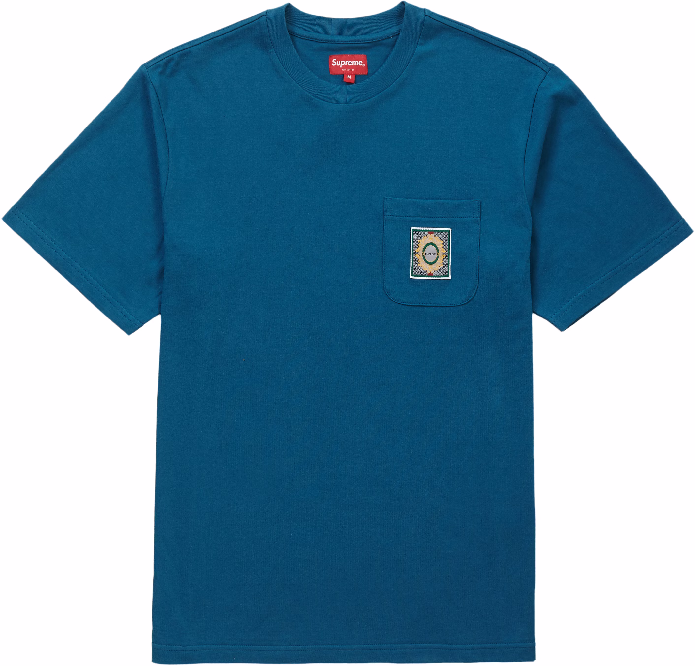 supreme-crest-label-pocket-tee-dark-teal