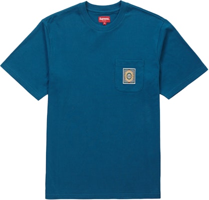 Supreme Crest Label Pocket Tee Dark Teal Buy Supreme Crest Label Pocket Tee Dark Teal