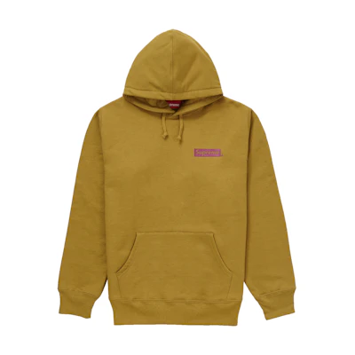 Supreme Stop Crying Hooded Sweatshirt Dark Mustard