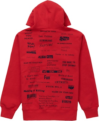 Supreme Hoddie Merah "Stop Crying" Order Supreme Hoddie Merah "Stop Crying"
