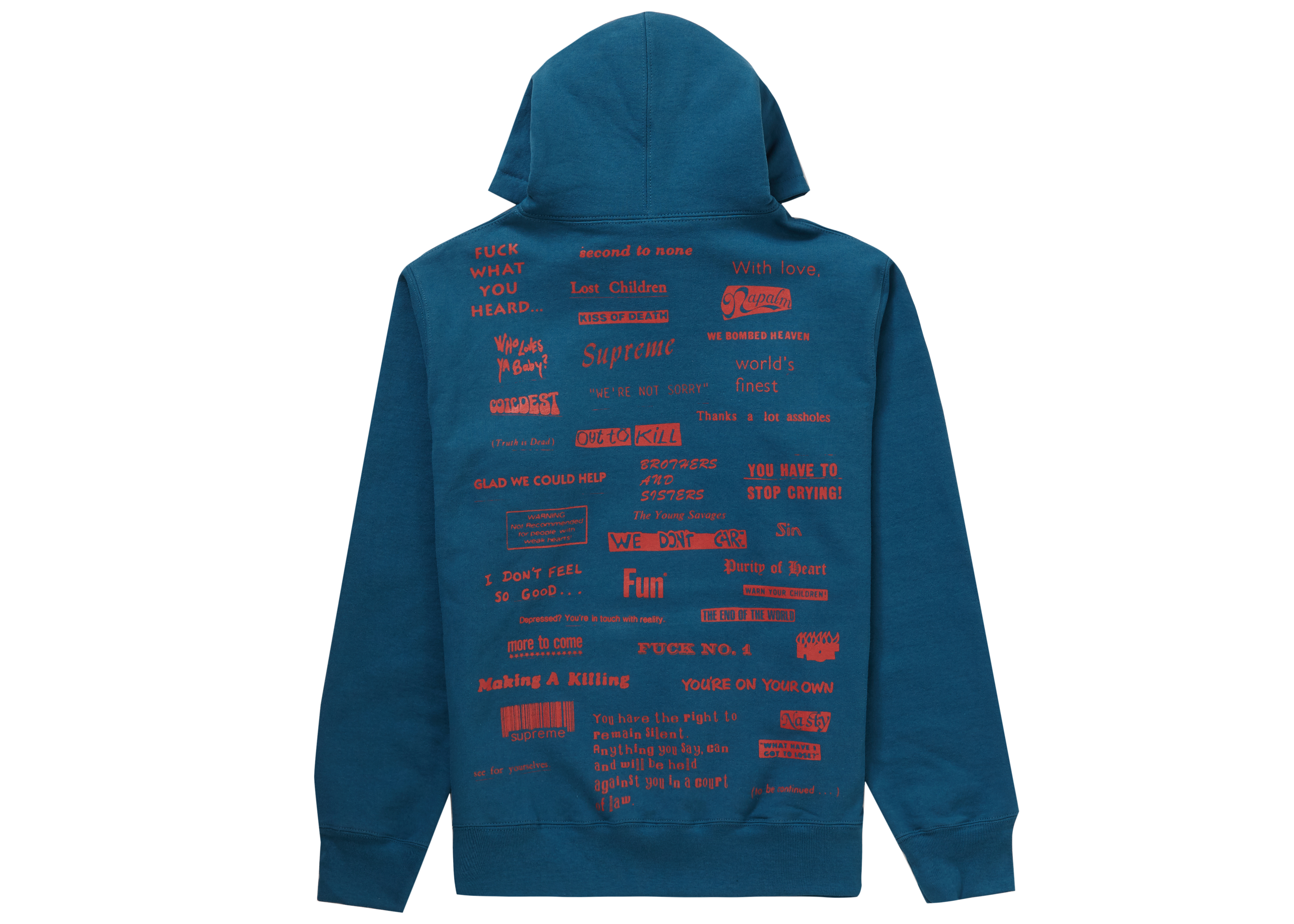 Order Sudadera Con Capucha Supreme Stop Crying Azul Marino.