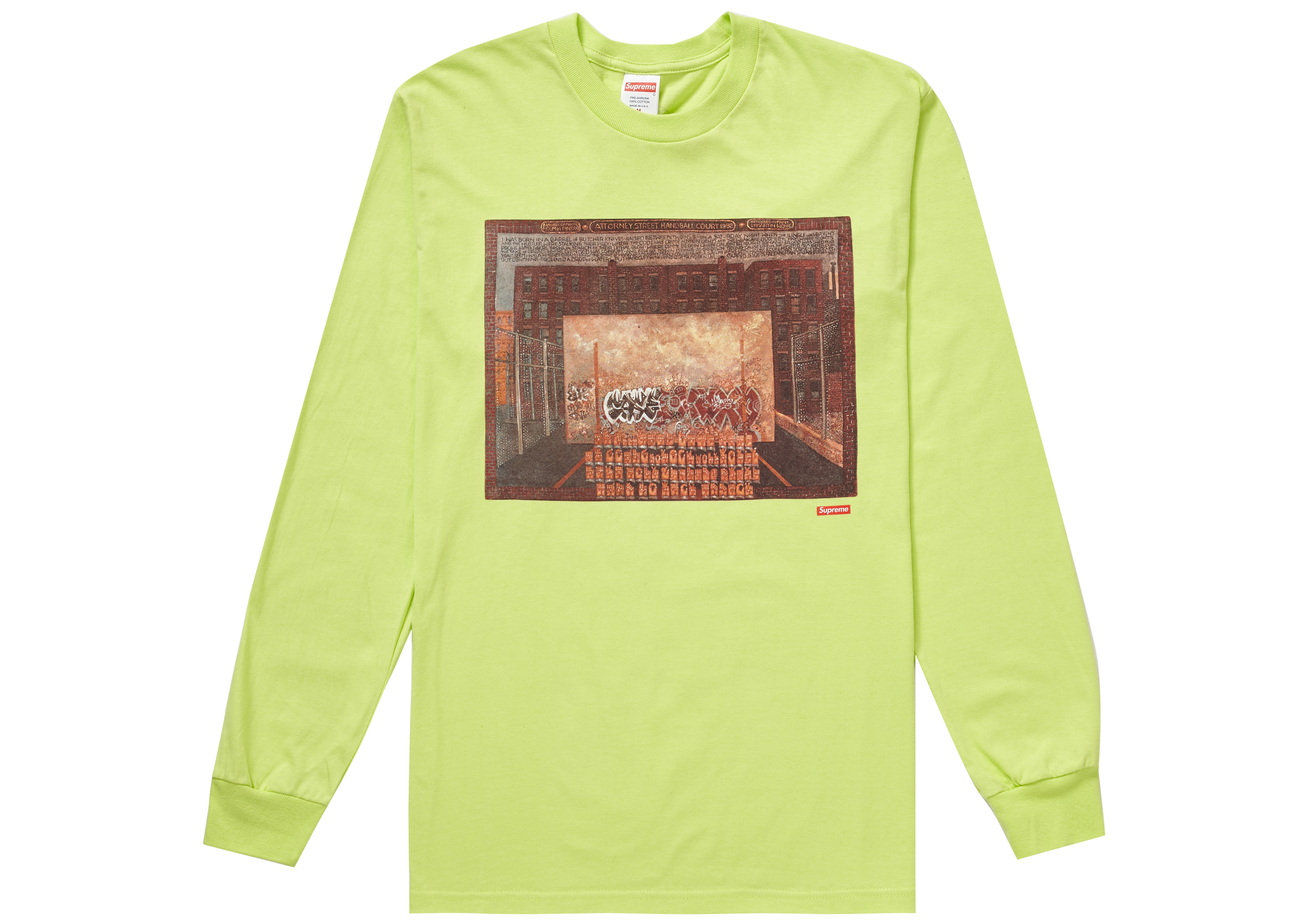 Supreme Martin Wong Attorney Street L/S Tee Neon Green