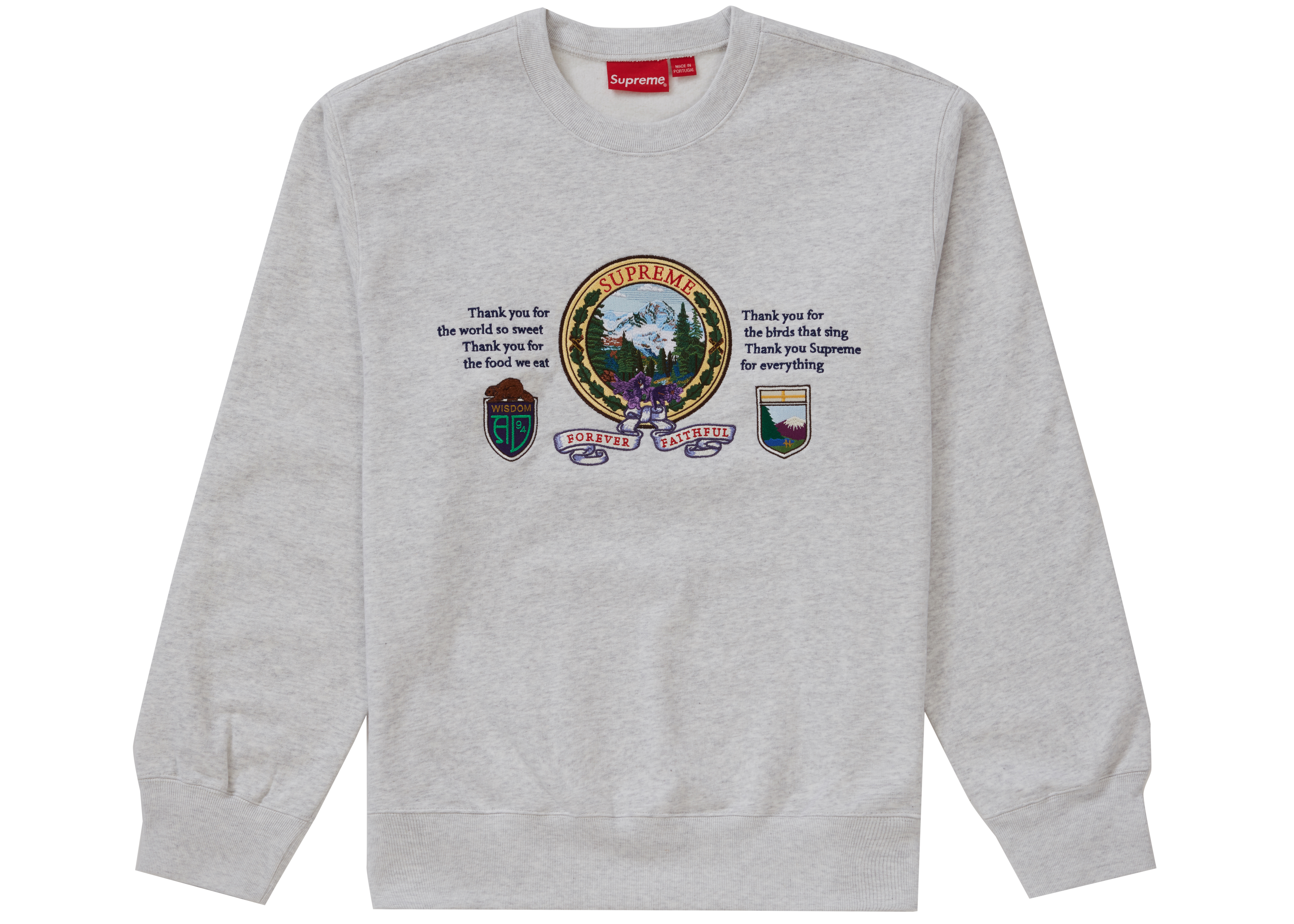 Buy Supreme NYC Crewneck Ash Grey - Novelship