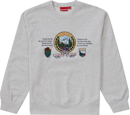 Supreme Mountain Crewneck Ash Grey Buy Supreme Mountain Crewneck Ash Grey