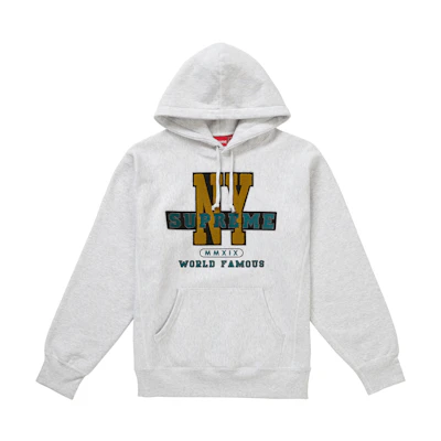 Supreme NY Hooded Sweatshirt Ash Grey