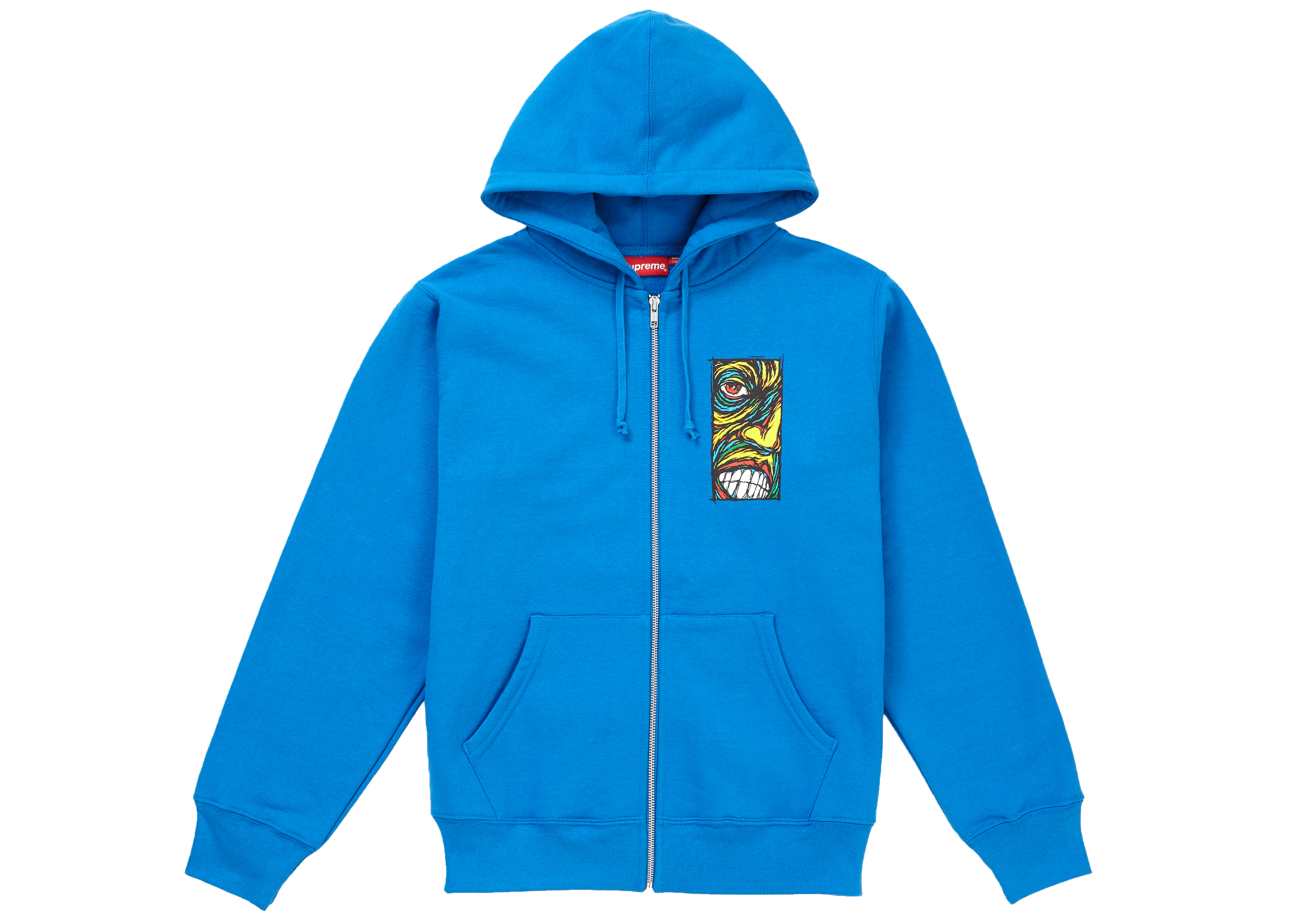 Buy Supreme Disturbed Hoodie Zip Up Biru Terang