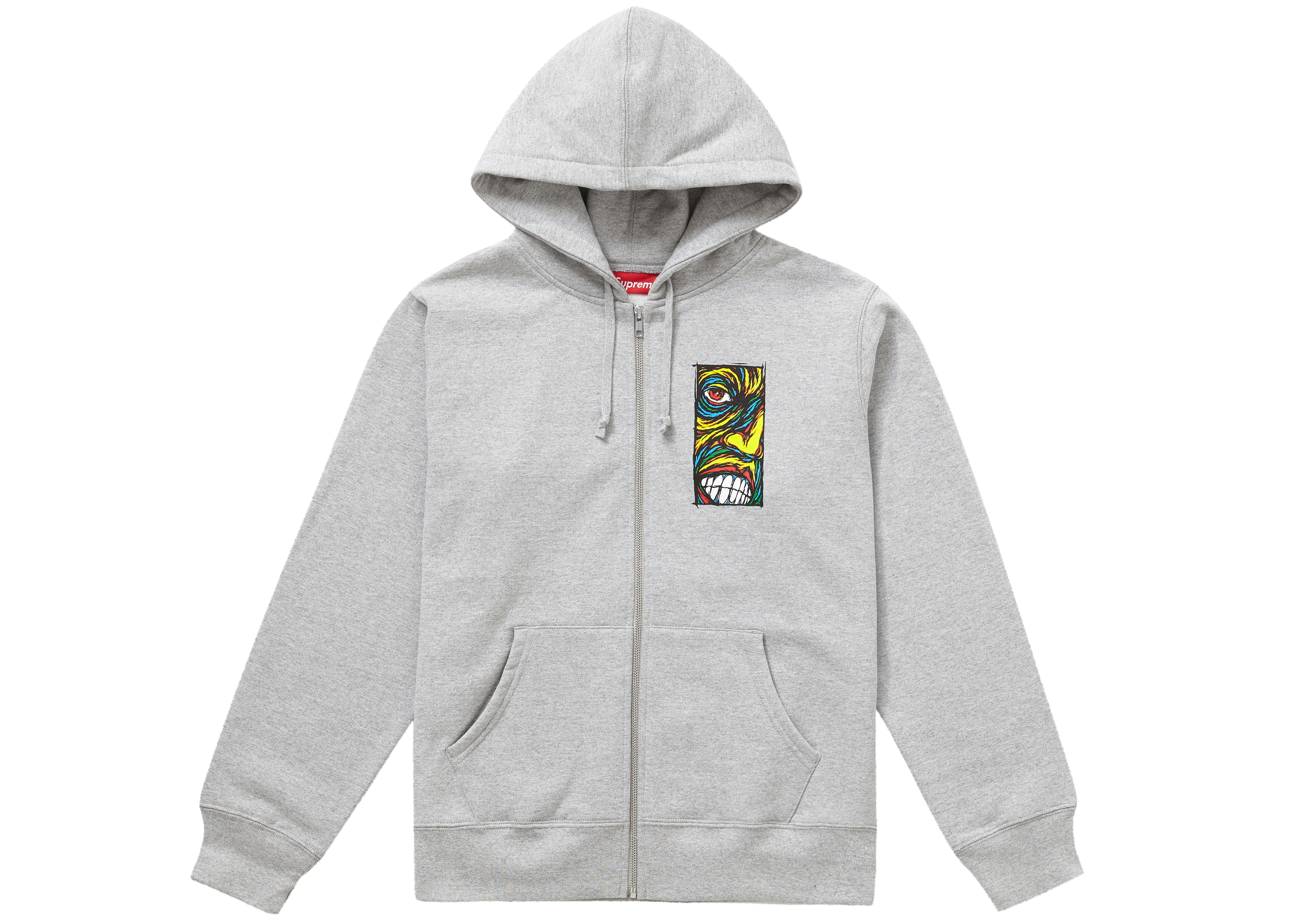 Buy Supreme Disturbed Zip Up Hooded Sweatshirt Heather Grey Kelabu Heather